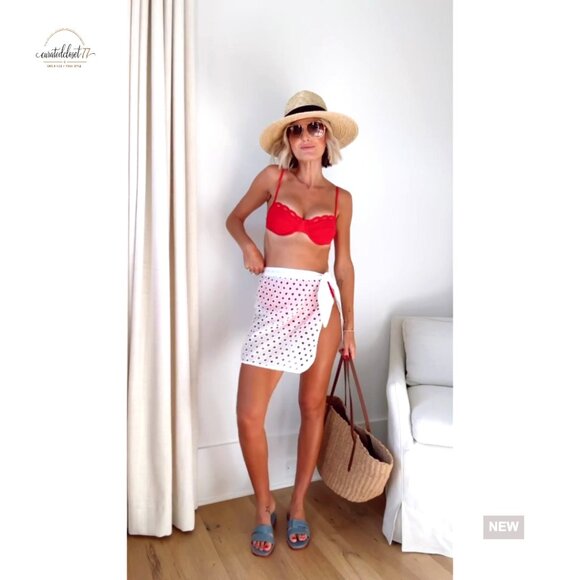 Crochet Mesh Cover Up Skirt High Waist Mini Wrap Beach Swimwear - Picture 7 of 7